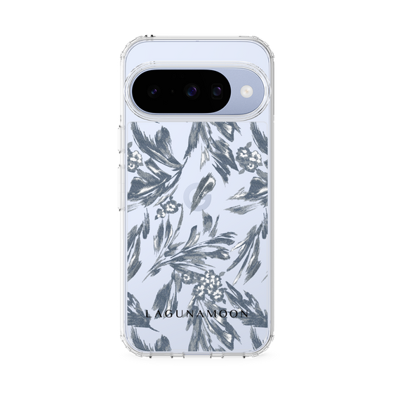 Slim Protection Case［ LAGUNAMOON - BotanicalJacquard - Clear×Black ］