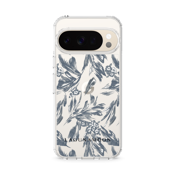 Slim Protection Case［ LAGUNAMOON - BotanicalJacquard - Clear×Black ］