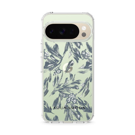 Slim Protection Case［ LAGUNAMOON - BotanicalJacquard - Clear×Black ］