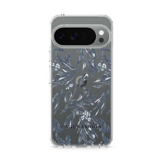 Slim Protection Case［ LAGUNAMOON - BotanicalJacquard - Clear×Black ］