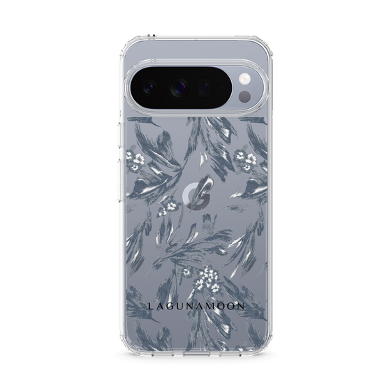Slim Protection Case［ LAGUNAMOON - BotanicalJacquard - Clear×Black ］