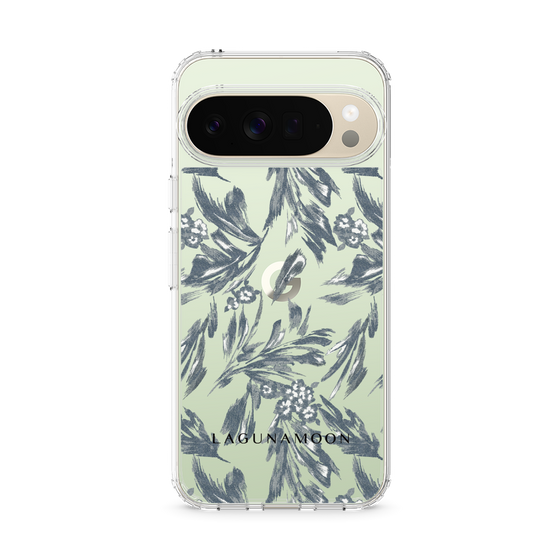 Slim Protection Case［ LAGUNAMOON - BotanicalJacquard - Clear×Black ］