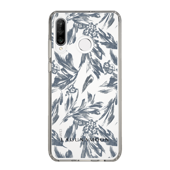 Slim Protection Case［ LAGUNAMOON - BotanicalJacquard - Clear×Black ］