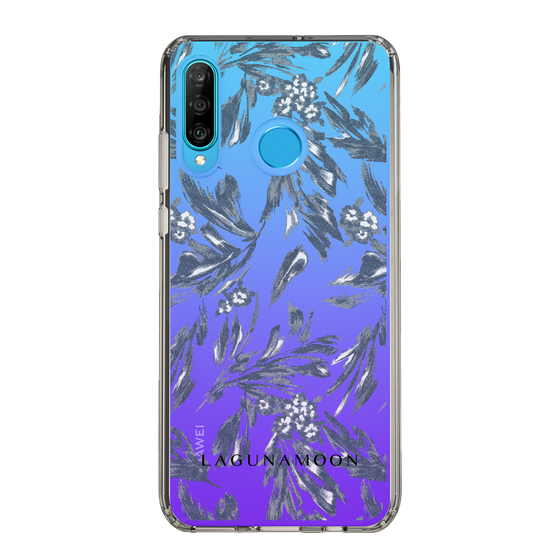 Slim Protection Case［ LAGUNAMOON - BotanicalJacquard - Clear×Black ］