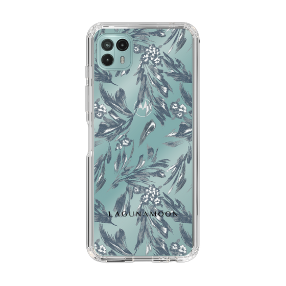 Slim Protection Case［ LAGUNAMOON - BotanicalJacquard - Clear×Black ］