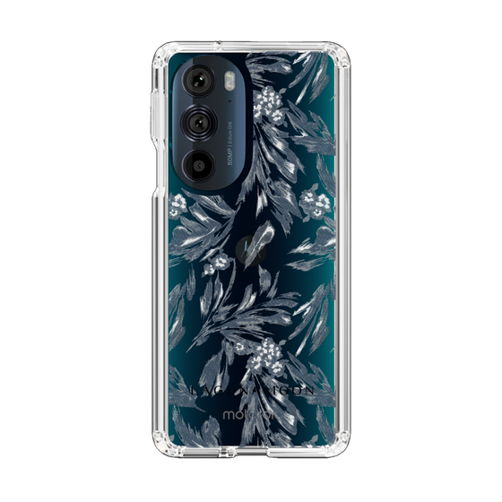 Slim Protection Case［ LAGUNAMOON - BotanicalJacquard - Clear×Black ］
