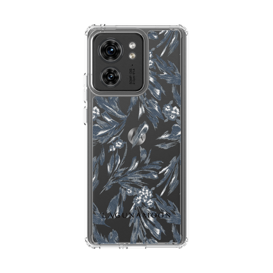 Slim Protection Case［ LAGUNAMOON - BotanicalJacquard - Clear×Black ］