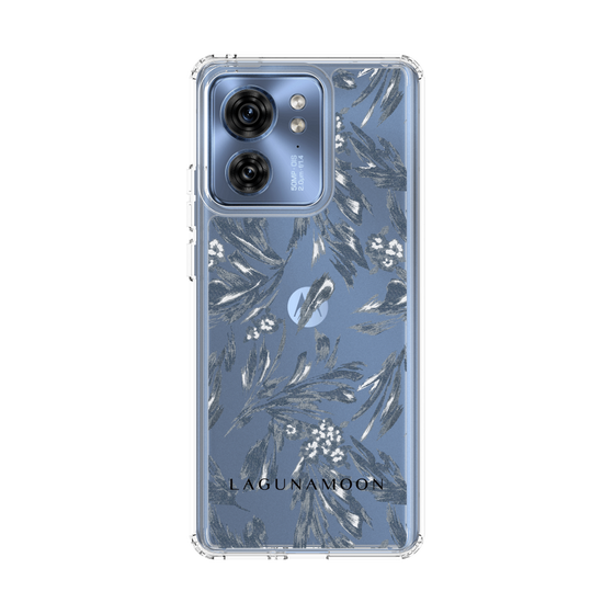 Slim Protection Case［ LAGUNAMOON - BotanicalJacquard - Clear×Black ］