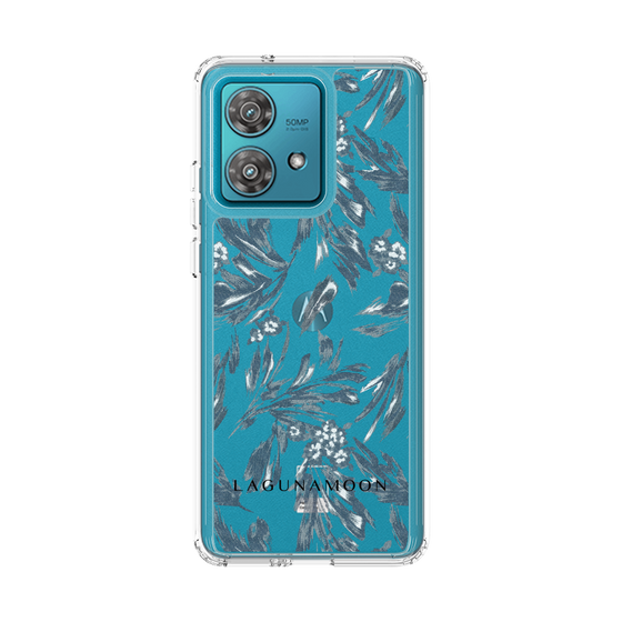 Slim Protection Case［ LAGUNAMOON - BotanicalJacquard - Clear×Black ］