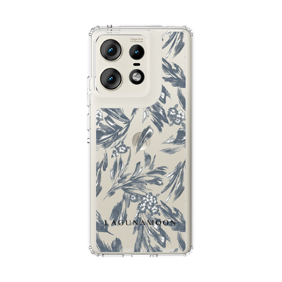 Slim Protection Case［ LAGUNAMOON - BotanicalJacquard - Clear×Black ］