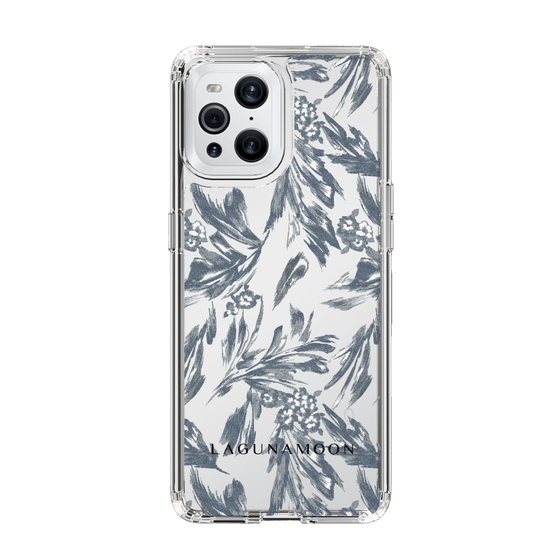 Slim Protection Case［ LAGUNAMOON - BotanicalJacquard - Clear×Black ］