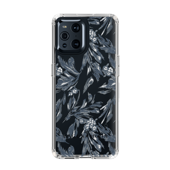 Slim Protection Case［ LAGUNAMOON - BotanicalJacquard - Clear×Black ］