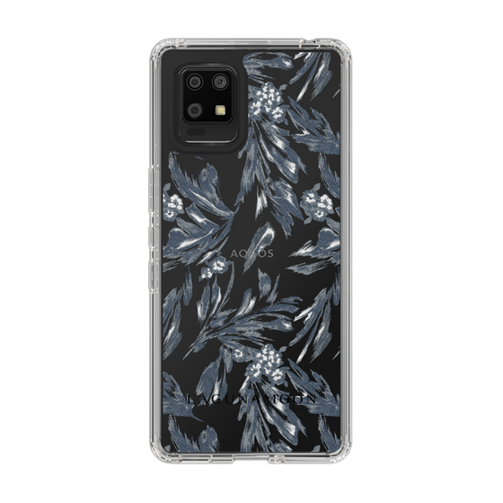 Slim Protection Case［ LAGUNAMOON - BotanicalJacquard - Clear×Black ］