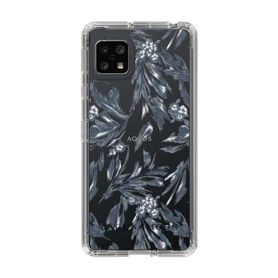 Slim Protection Case［ LAGUNAMOON - BotanicalJacquard - Clear×Black ］