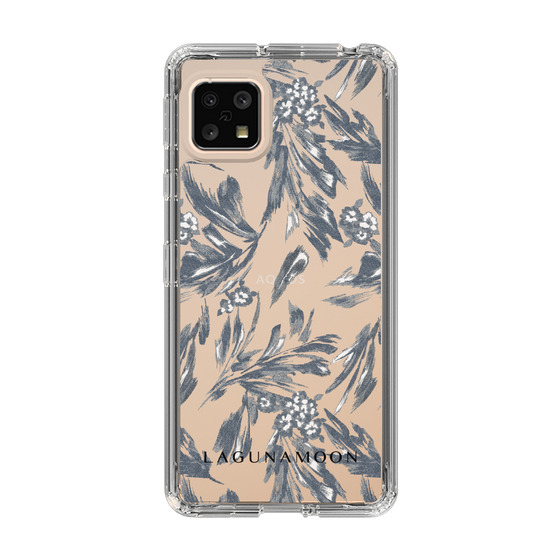 Slim Protection Case［ LAGUNAMOON - BotanicalJacquard - Clear×Black ］