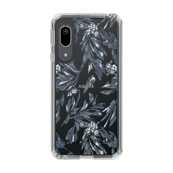Slim Protection Case［ LAGUNAMOON - BotanicalJacquard - Clear×Black ］