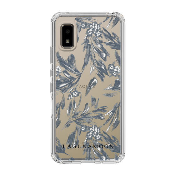 Slim Protection Case［ LAGUNAMOON - BotanicalJacquard - Clear×Black ］