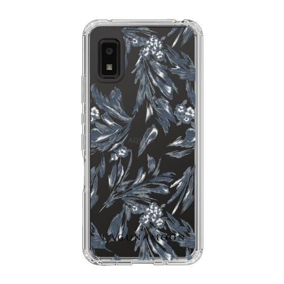 Slim Protection Case［ LAGUNAMOON - BotanicalJacquard - Clear×Black ］