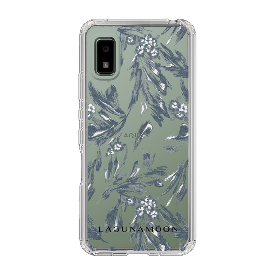 Slim Protection Case［ LAGUNAMOON - BotanicalJacquard - Clear×Black ］