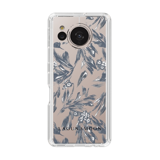 Slim Protection Case［ LAGUNAMOON - BotanicalJacquard - Clear×Black ］