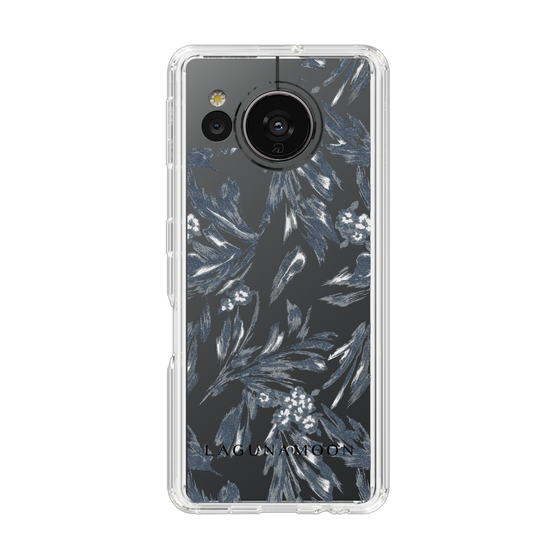 Slim Protection Case［ LAGUNAMOON - BotanicalJacquard - Clear×Black ］