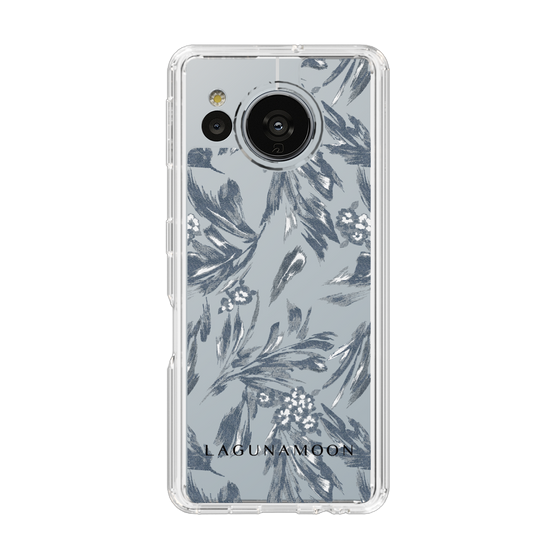 Slim Protection Case［ LAGUNAMOON - BotanicalJacquard - Clear×Black ］