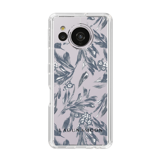 Slim Protection Case［ LAGUNAMOON - BotanicalJacquard - Clear×Black ］