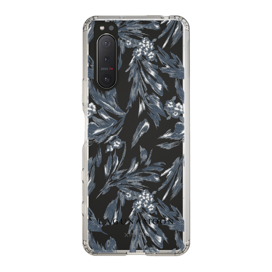 Slim Protection Case［ LAGUNAMOON - BotanicalJacquard - Clear×Black ］
