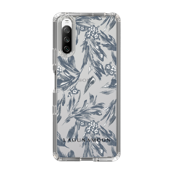 Slim Protection Case［ LAGUNAMOON - BotanicalJacquard - Clear×Black ］