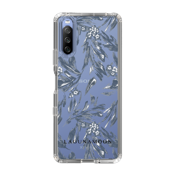 Slim Protection Case［ LAGUNAMOON - BotanicalJacquard - Clear×Black ］