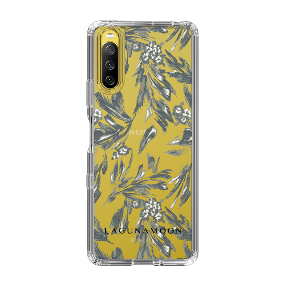 Slim Protection Case［ LAGUNAMOON - BotanicalJacquard - Clear×Black ］
