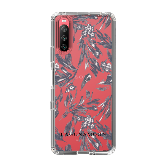 Slim Protection Case［ LAGUNAMOON - BotanicalJacquard - Clear×Black ］