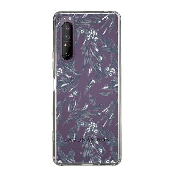 Slim Protection Case［ LAGUNAMOON - BotanicalJacquard - Clear×Black ］
