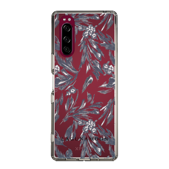 Slim Protection Case［ LAGUNAMOON - BotanicalJacquard - Clear×Black ］