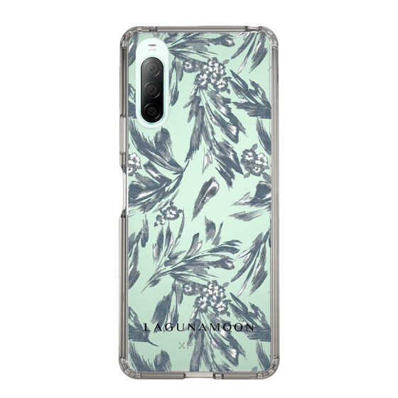 Slim Protection Case［ LAGUNAMOON - BotanicalJacquard - Clear×Black ］