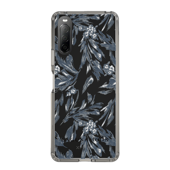 Slim Protection Case［ LAGUNAMOON - BotanicalJacquard - Clear×Black ］