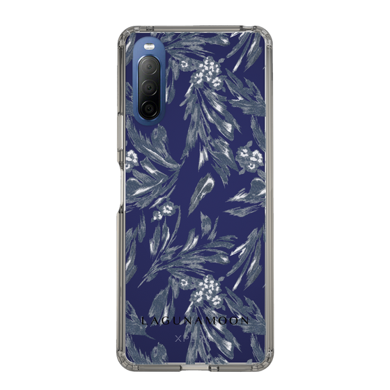 Slim Protection Case［ LAGUNAMOON - BotanicalJacquard - Clear×Black ］