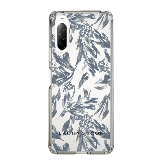 Slim Protection Case［ LAGUNAMOON - BotanicalJacquard - Clear×Black ］