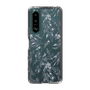 Slim Protection Case［ LAGUNAMOON - BotanicalJacquard - Clear×Black ］