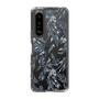 Slim Protection Case［ LAGUNAMOON - BotanicalJacquard - Clear×Black ］