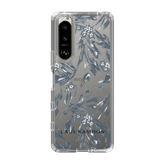 Slim Protection Case［ LAGUNAMOON - BotanicalJacquard - Clear×Black ］