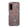 Slim Protection Case［ LAGUNAMOON - BotanicalJacquard - Clear×Black ］