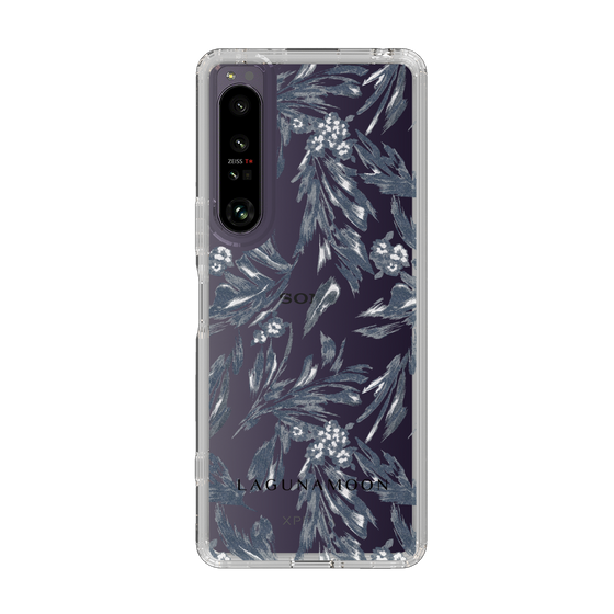 Slim Protection Case［ LAGUNAMOON - BotanicalJacquard - Clear×Black ］