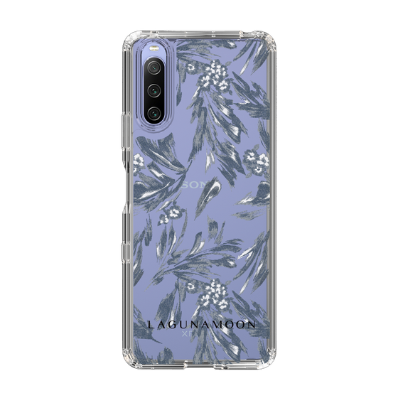 Slim Protection Case［ LAGUNAMOON - BotanicalJacquard - Clear×Black ］