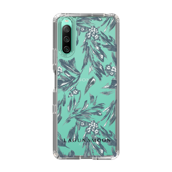 Slim Protection Case［ LAGUNAMOON - BotanicalJacquard - Clear×Black ］