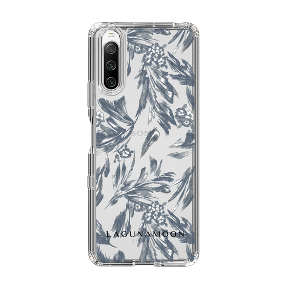 Slim Protection Case［ LAGUNAMOON - BotanicalJacquard - Clear×Black ］