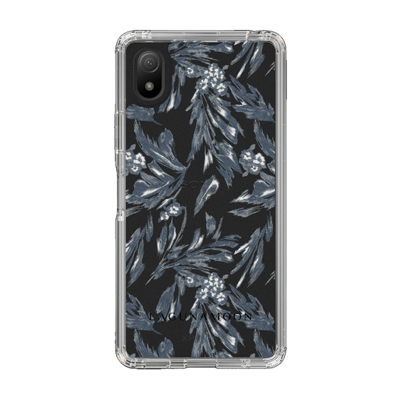 Slim Protection Case［ LAGUNAMOON - BotanicalJacquard - Clear×Black ］