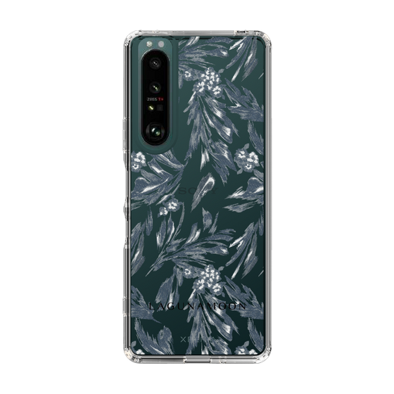 Slim Protection Case［ LAGUNAMOON - BotanicalJacquard - Clear×Black ］