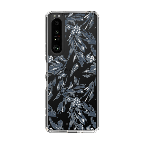 Slim Protection Case［ LAGUNAMOON - BotanicalJacquard - Clear×Black ］