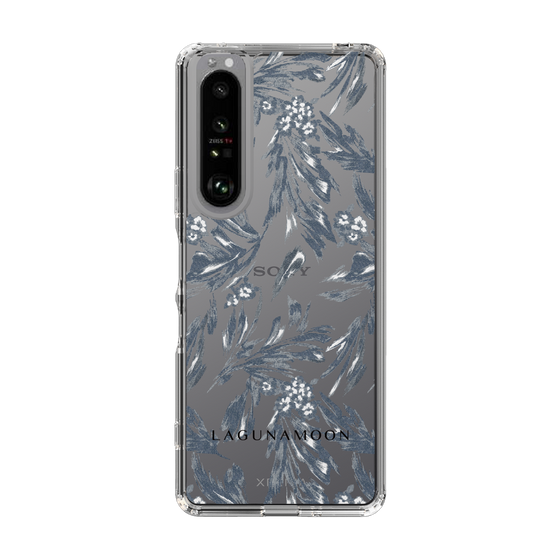 Slim Protection Case［ LAGUNAMOON - BotanicalJacquard - Clear×Black ］